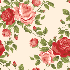 classic rose wallpaper with a tan background and red painterly roses